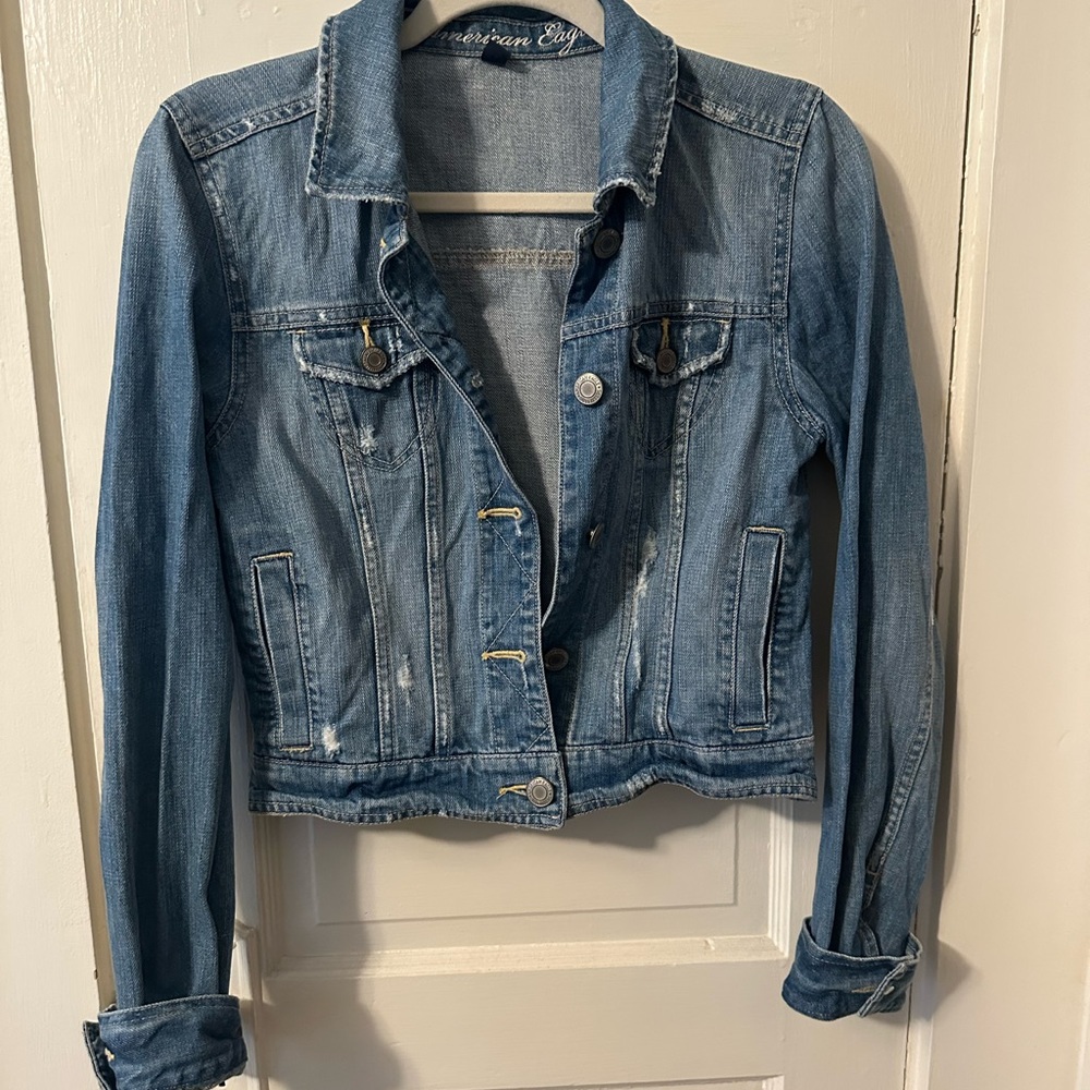 American Eagle distressed denim jacket